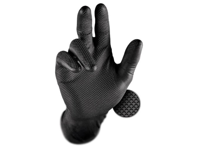 RUKAVICE NITRILOVE GRIPPAZ čierne,veľ.8