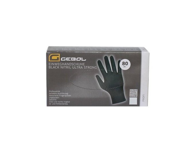 Rukavice jednor.BLACK GEBOL-NITRILč.L,nepúd /80ks