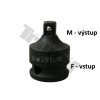 Redukcia kovaná, vstup 1/4" - výstup 3/8"  - vstup 3/8" - výstup 1/4"