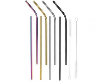 Fém szívószálak 8+2 db SPRINGOS KI0031