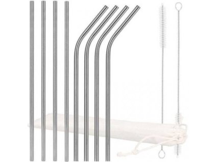Fém szívószálak 8+2 db SPRINGOS KI0030​​​​​​​