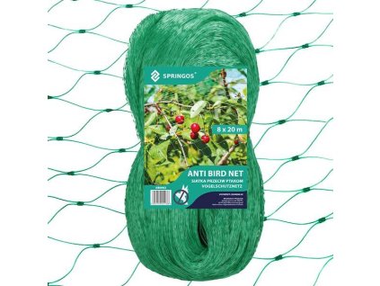 pol pl Madárvédelmi háló 8x20m horgonyokkal 20 db zöld 33484 1