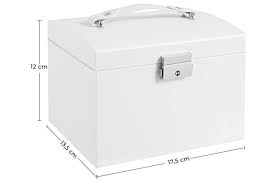 Songmics JBC154W01 Lockable Jewelry Box | White | Ireland