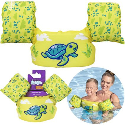 Detská plavecká vesta 15-30 kg Turtle Graphic 9012T - žltá