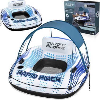 Nafukovací plavecký kruh Hydro-Force so strechou 123x123x51cm BESTWAY + sieťované dno + operadlo 43725