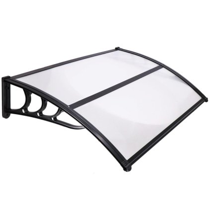 SPRINGOS Strecha, prístrešok pre vchodové, balkónové a terasové dvere 120×80 cm – čierna, priehľadná HA7475