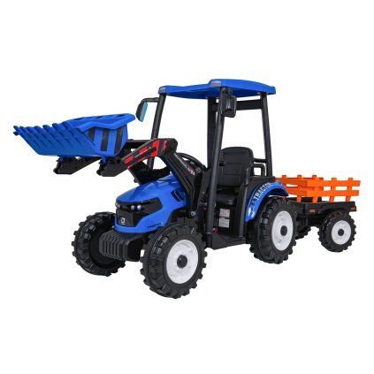 Elektrický traktor Mega D68 s prívesom – modrý