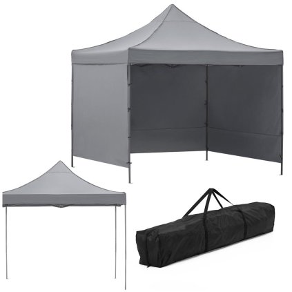 Nožnicový stan 3×3 m – záhradný pavilón pre veľtrhy, expresné akcie a catering, sivý Springos GP0003