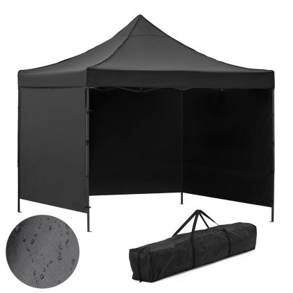 Nožnicový stan 3×3 m – záhradný pavilón pre veľtrhy, expresné akcie a catering, čierny Springos GP0004