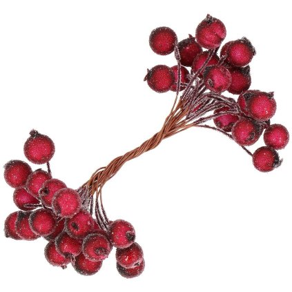 SPRINGOS Umelé dekoratívne bobule jarabiny s námrazou 20 ks, CA0744