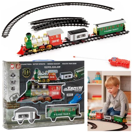 SPRINGOS Lokomotíva s vagónmi – parný vlak na koľajniciach KG0052