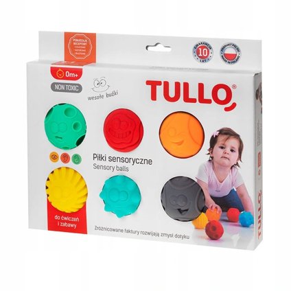 Tullo Senzorické loptičky Smajlíky 6 ks model 462