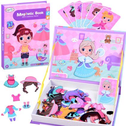 Magnetická kniha puzzle oblečenie pre bábiky ZA3766
