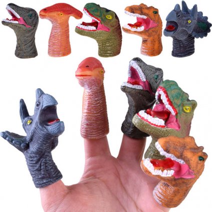 Bábky Dinosaur Finger, gumené figúrky, 5 ZA4333