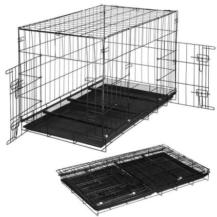 pol pl Klatka kennelowa dla zwierzat kojec dla psa kota 100 x 70 x 60 cm L czarny 33377 1