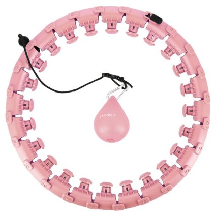 Masážna hula hoop obruč HMS HHW01 so závažím - ružová