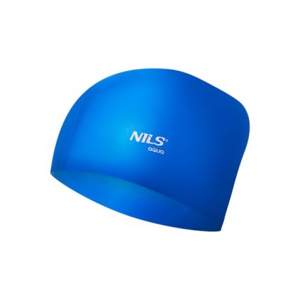 Silikónová čiapka na dlhé vlasy NILS Aqua NQC LH - modrá