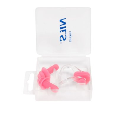 Sada silikónových špuntov do uší a nosa NILS Aqua NQAW30 - ružová