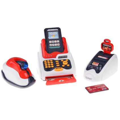 Pokladňa, mini market, skener, čítačka kariet obchod set ZA4636