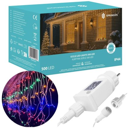 Vianočné osvetlenie 500 LED 20 m SPRINGOS CL0503 - farebné