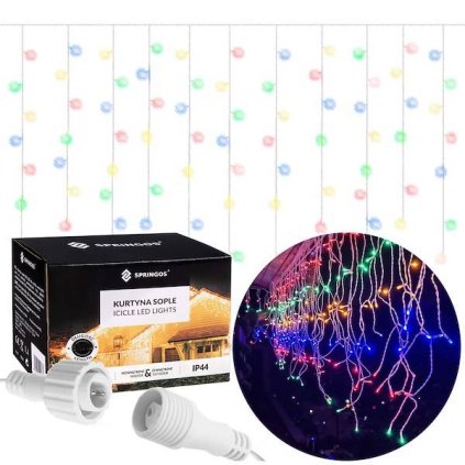 pol pl Kurtyna swietlna 200 led girlanda lampki wewnetrzno zewnetrzne sople multikolor 29775 1