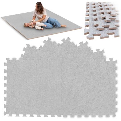 Penová podložka 6 ks puzzle 180 x 120 cm Massido 650100 - sivá
