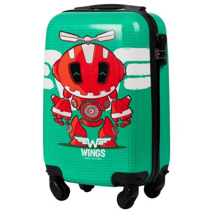 WINGS KD01 WALIZKA DZIECIECA XS GREEN ASTRONAUT BOK