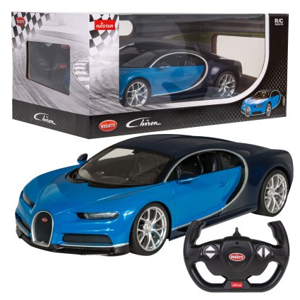 Bugatti Chiron modrý model RASTAR 1:14 Diaľkovo ovládané auto + LED svetlá + diaľkové ovládanie 2,4 GHz
