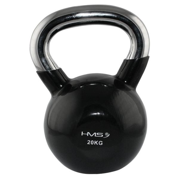 KETTLEBELL S CHROMOVANÝM ÚCHOPOM HMS KT 20 KG - čierny