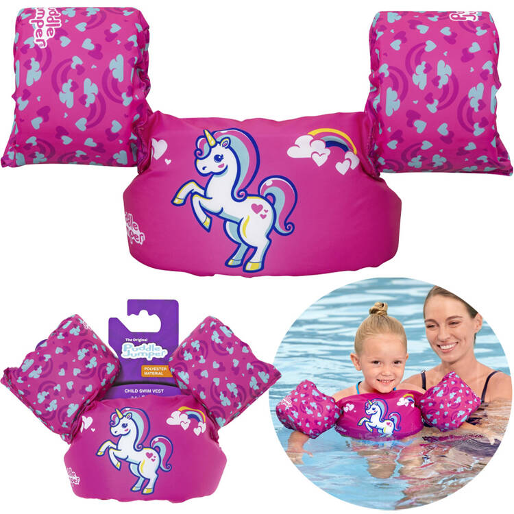 Detská plavecká vesta 15-30 kg Unicorn Graphic 9012H - ružová