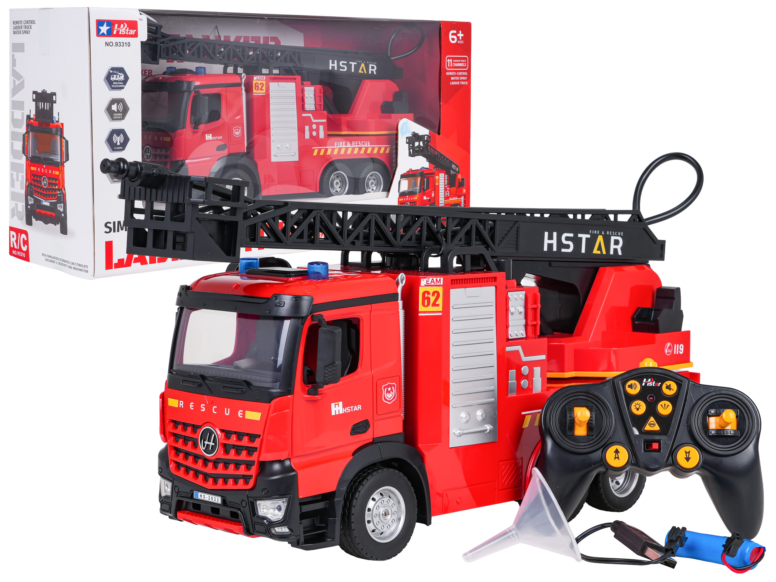 Veľké hasičské auto s rebríkom R/C 2.4 GHz