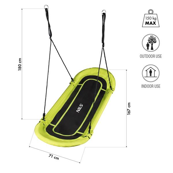 Oválna hojdačka typu čapí hniezdo NILS Camp NB5044 - zelená