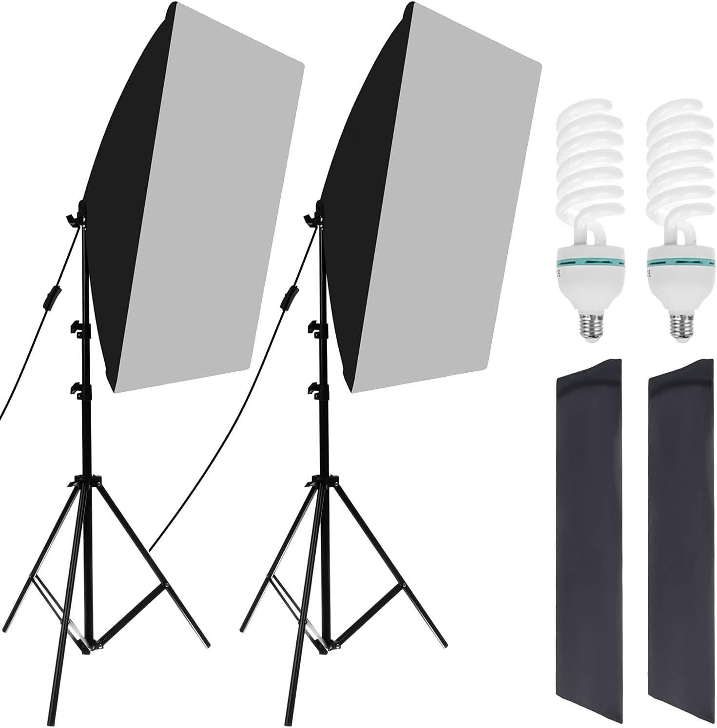 ISO TRADE 14145 – Profesionálna sada 2 softboxov (50 × 70 cm) so statívmi a svetlami 150 W