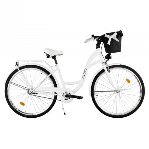 E-shop ​​​​​​​Mestský retro bicykel 3-prevodový LUX MILORD 28 " - biely
