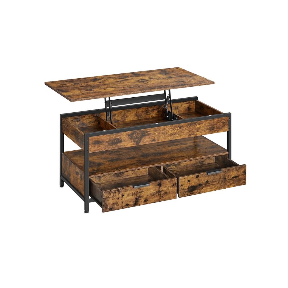 VASAGLE Výškovo nastaviteľný konferenčný stolík, 50x100x(48-63)cm, hnedá/čierna LCT209K01