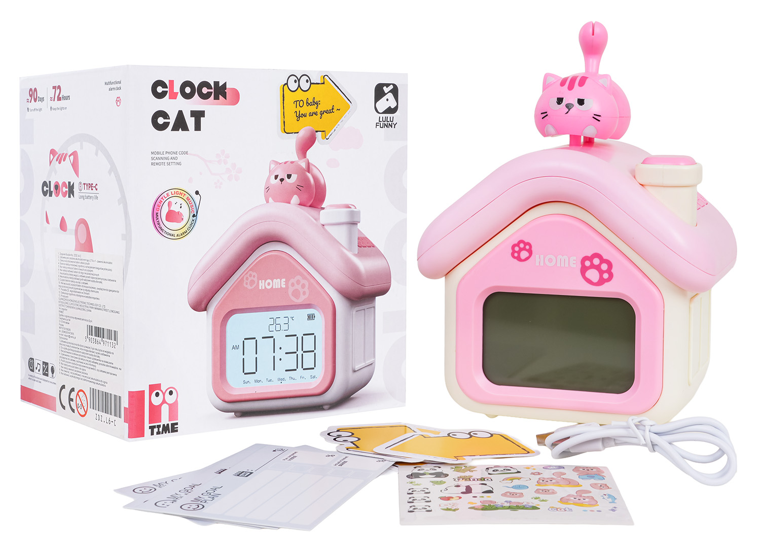 Hodinky s budíkom mačky ZDZ.L6-C