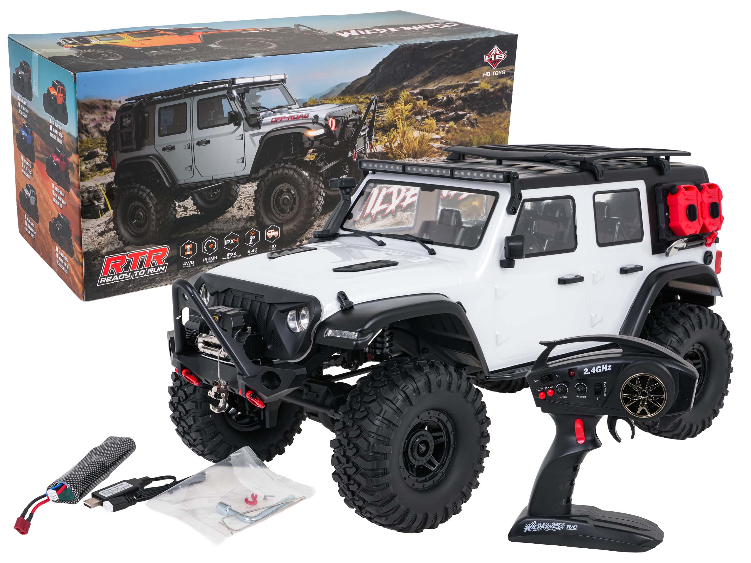R/C auto WILDERNESS RTR 1:10 biele – realistický terénny model pre náročných