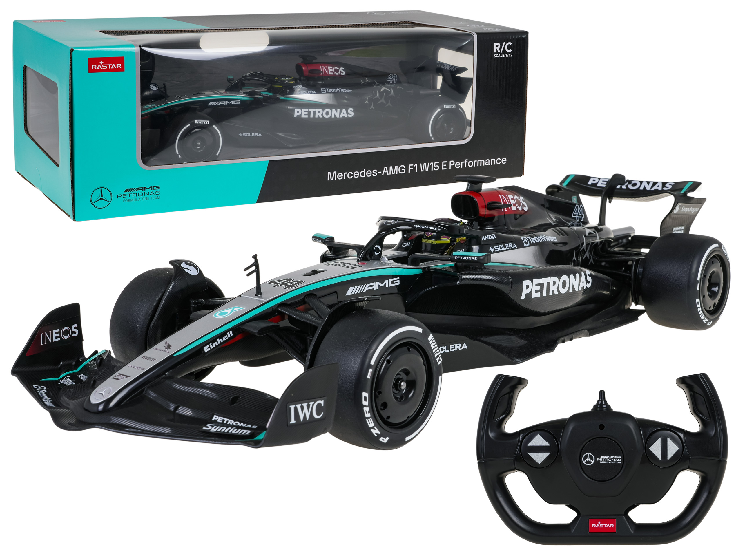 Mercedes-AMG F1 W15 E Performance RASTAR model 1:12 RC auto čierne