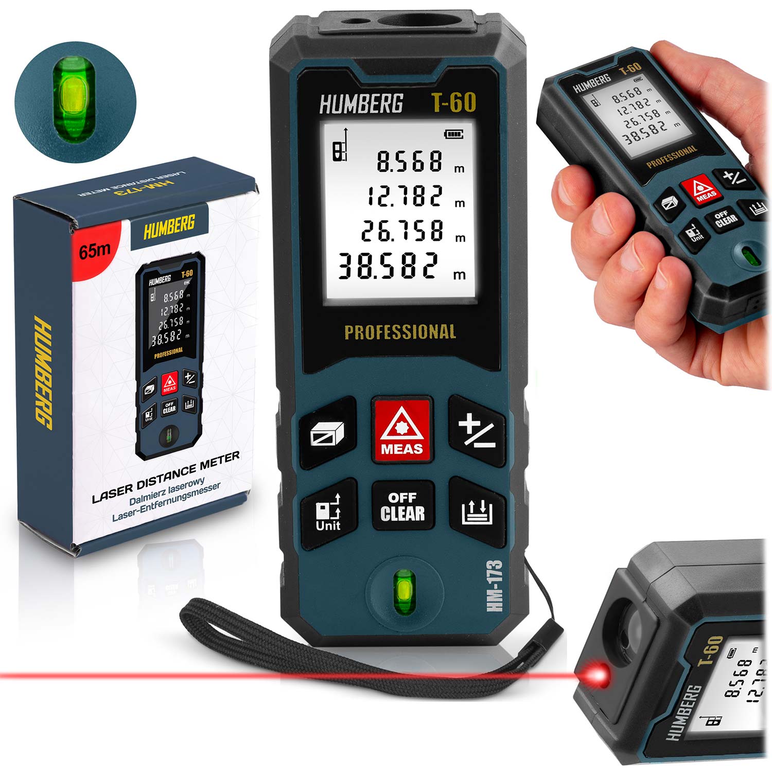 Laserový diaľkomer 60m Humberg HM-173