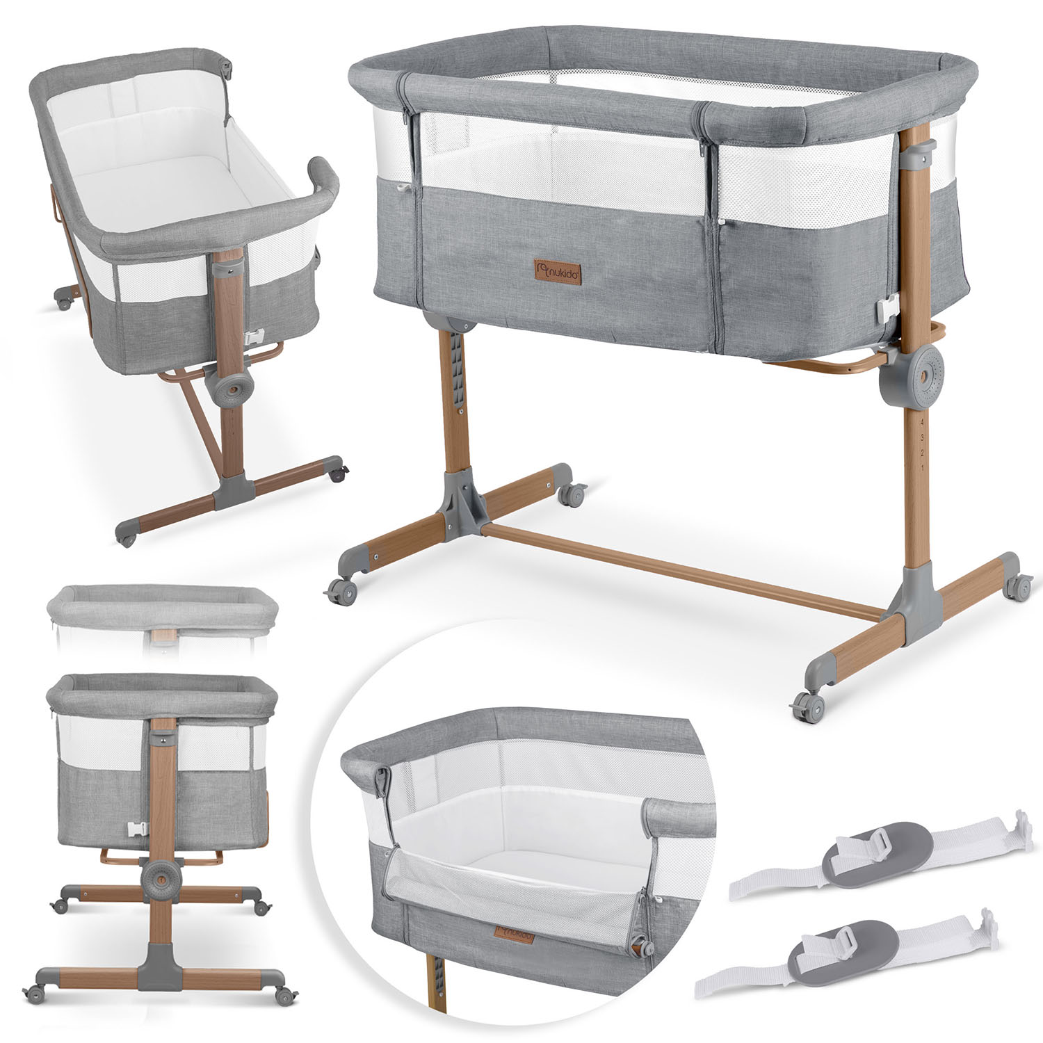 Bočná postieľka pre novorodencov s nastavením výšky Nukido NK-243