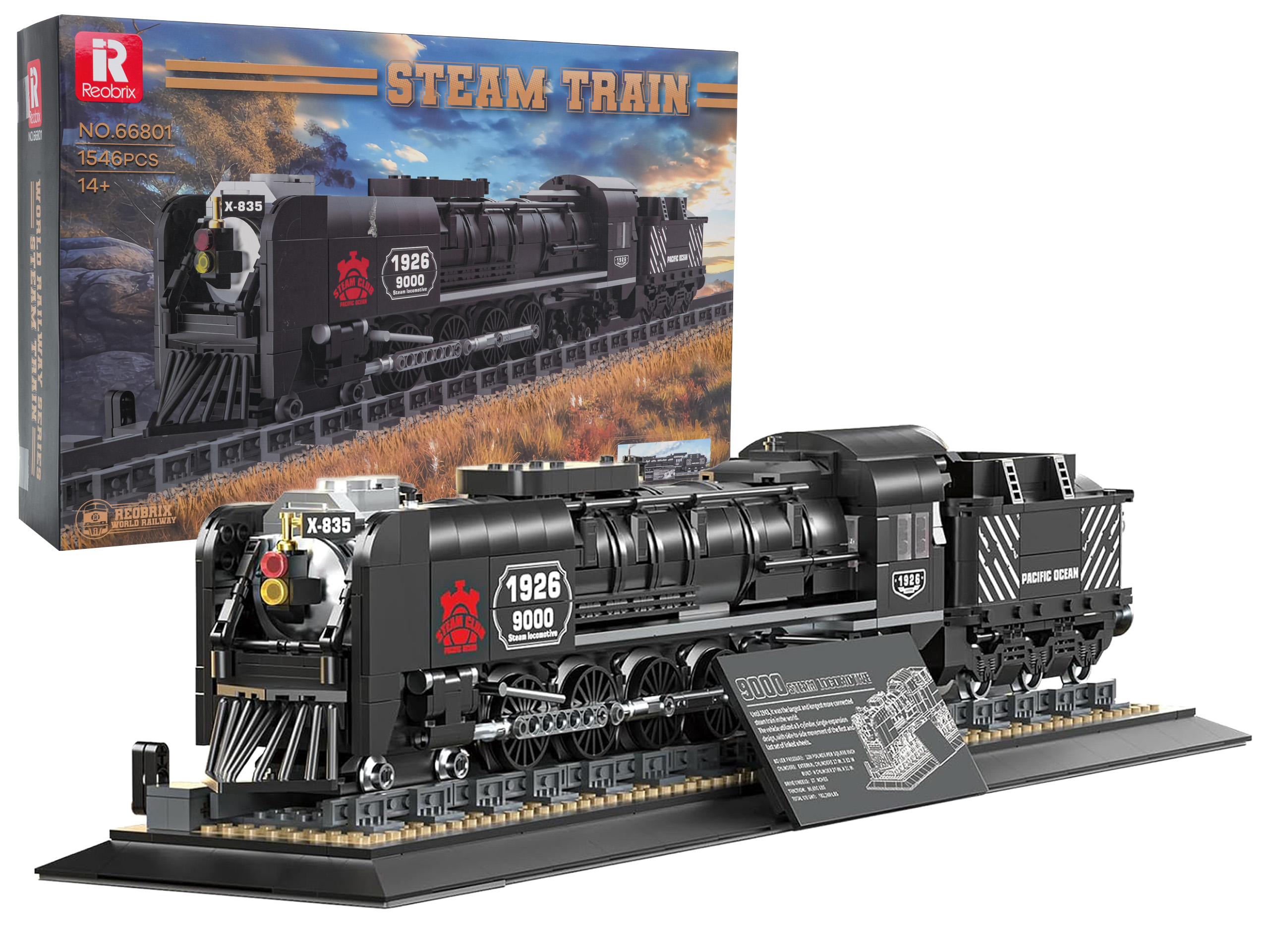 Sada stavebných kociek retro lokomotívy, 1546 dielikov