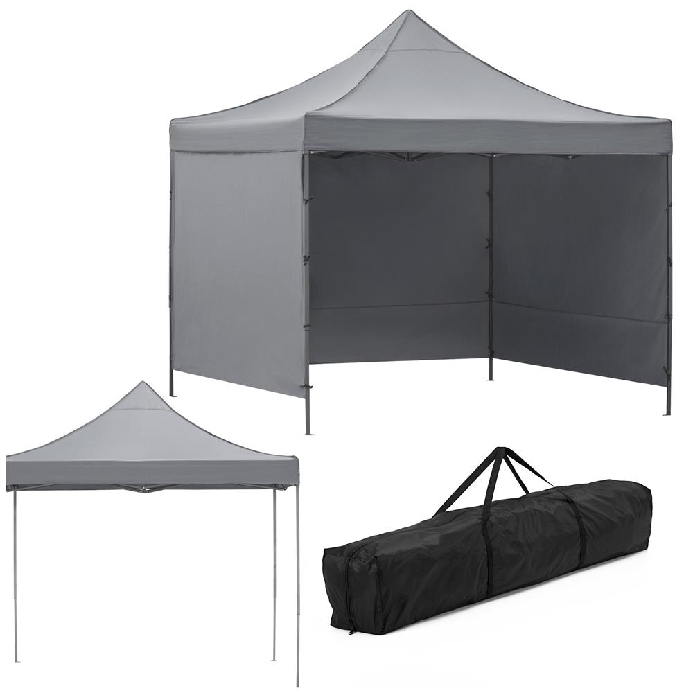 Nožnicový stan 3×3 m – záhradný pavilón pre veľtrhy, expresné akcie a catering, sivý Springos GP0003