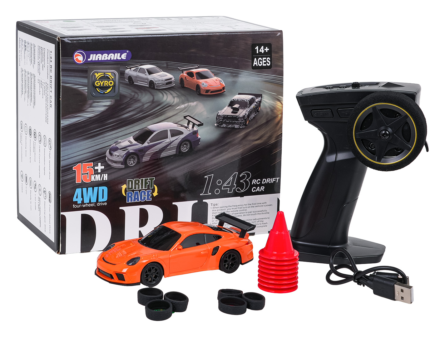 R/C Drift Car 1:43 oranžové + príslušenstvo ZRC.4303G