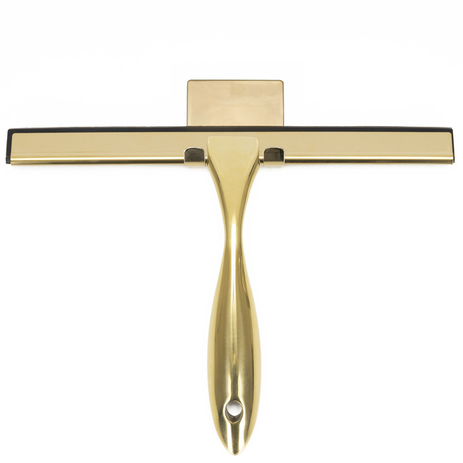 Nerezová stierka na okno do sprchového kúta s rukoväťou – zlatá Springos HA1114