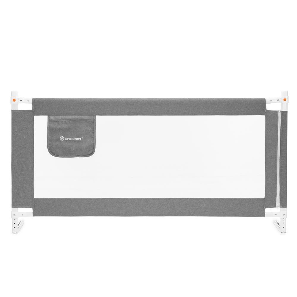 Zábrana na posteľ 200 cm, univerzálna, skladacia, pre deti, sivá SPRINGOS HA7526