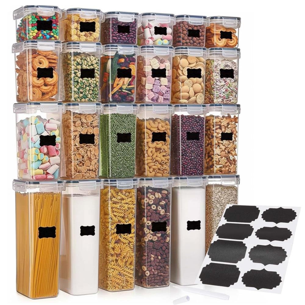 SPRINGOS Kuchynské nádoby na potraviny s viečkami – sada 24 ks KI0172