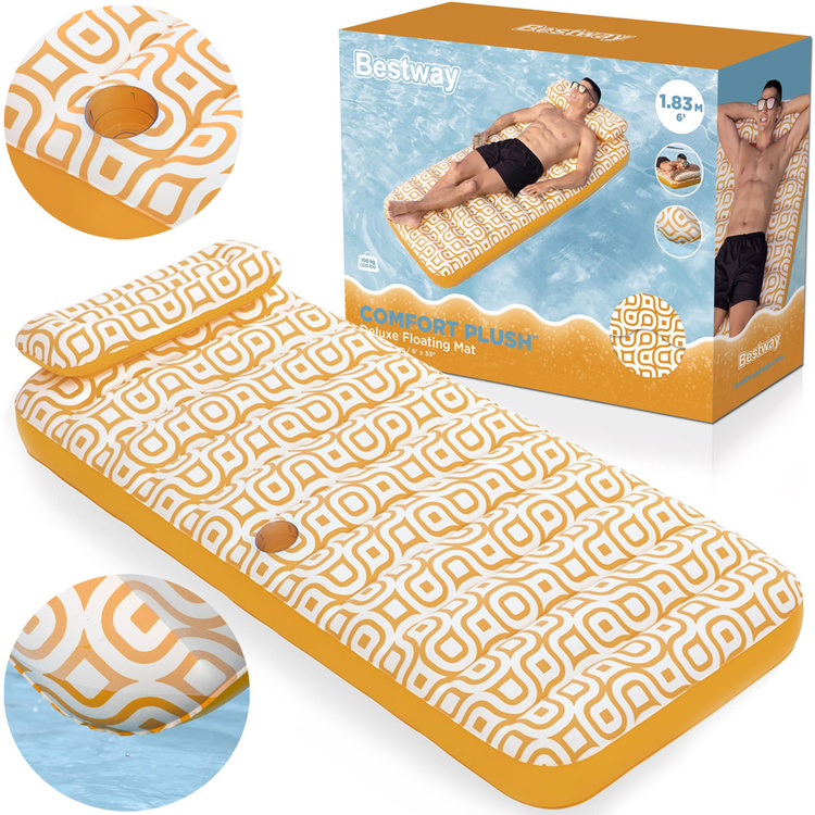 Plážový matrac Bestway Komfort Plus Deluxe 183x84 cm s operadlom a rukoväťou 43836
