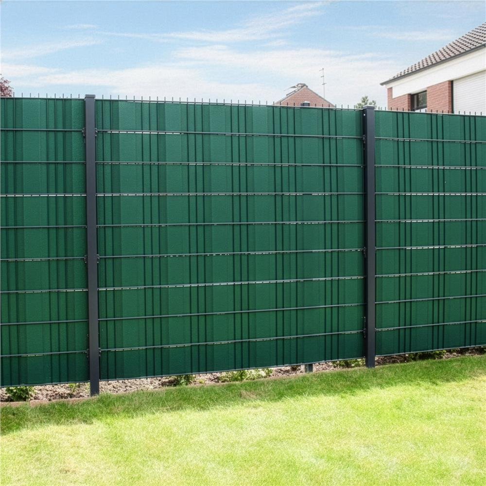 SPRINGOS Krycia páska na plot s montážnymi klipmi 20 ks PVC 35 m × 19 cm 450 g/m² tmavozelená FN0008