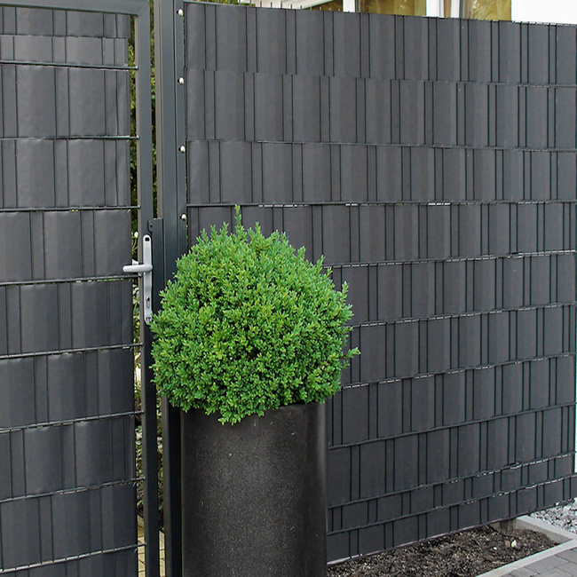 SPRINGOS Plotová páska s montážnymi klipmi 20 ks PVC 35 m × 19 cm 450 g/m² – antracit FN0001