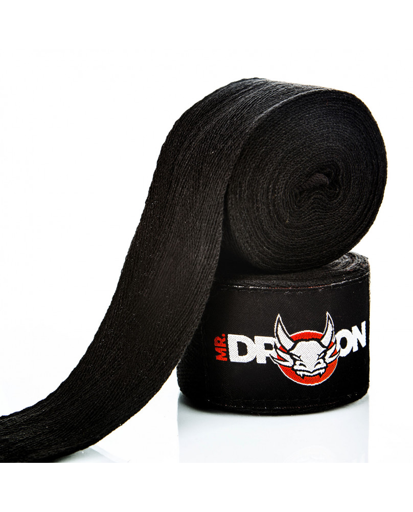 Boxerské bandáže Mr.Dragon 450 cm - čierne